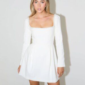 The Viral "Odd Muse" White Pearl Mini Dress - Size 16 (EU XXXL)